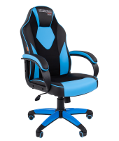 Игровое кресло Chairman game 17 экопремиум черный/голубой
